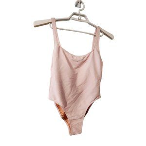 J Crew square neck textured swimsuit womens size 10 pink one piece